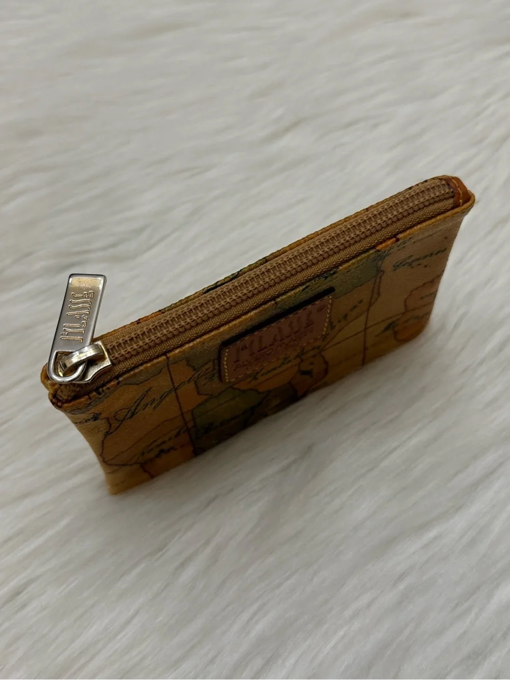 ALVIERO MARTINI - PRIMA CLASSE BROWN TAN PVC LEATHER ZIP POUCH WALLET